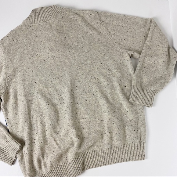 TRICOTS ST RAPHAEL Quarter Zip Striped Mock neck Speckled Pullover Sweater XL - Picture 8 of 13